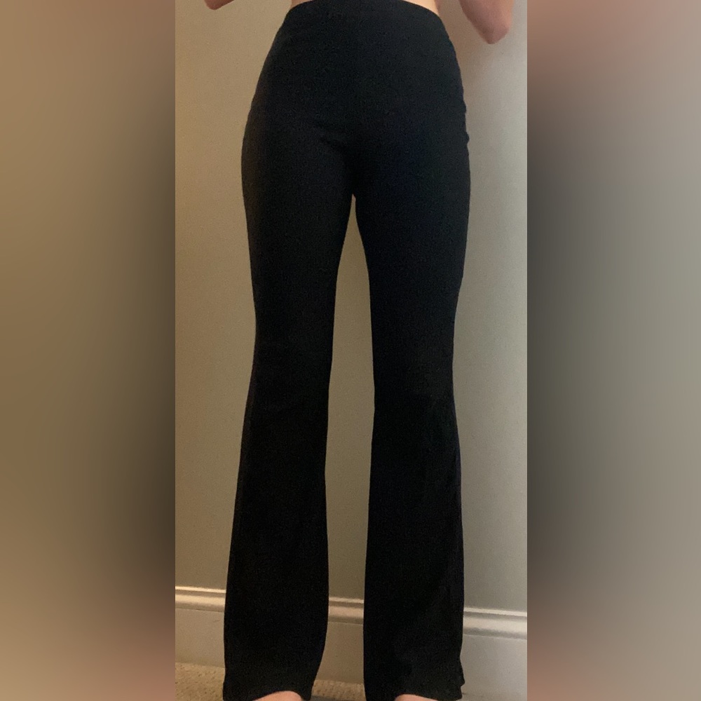 Black Flared Leggings: Cotton